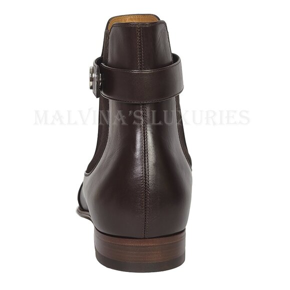 GUCCI BOOTS MENS BLONDIE BUCKLE CHELSEA LEATHER ANKLE BOOTIES sz 10 10.5 - Picture 6 of 15